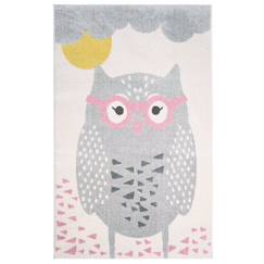 -Tapis enfant - Nattiot - Pepa - 100 x 150 cm - Gris et rose - Oeko-Tex Standard 100