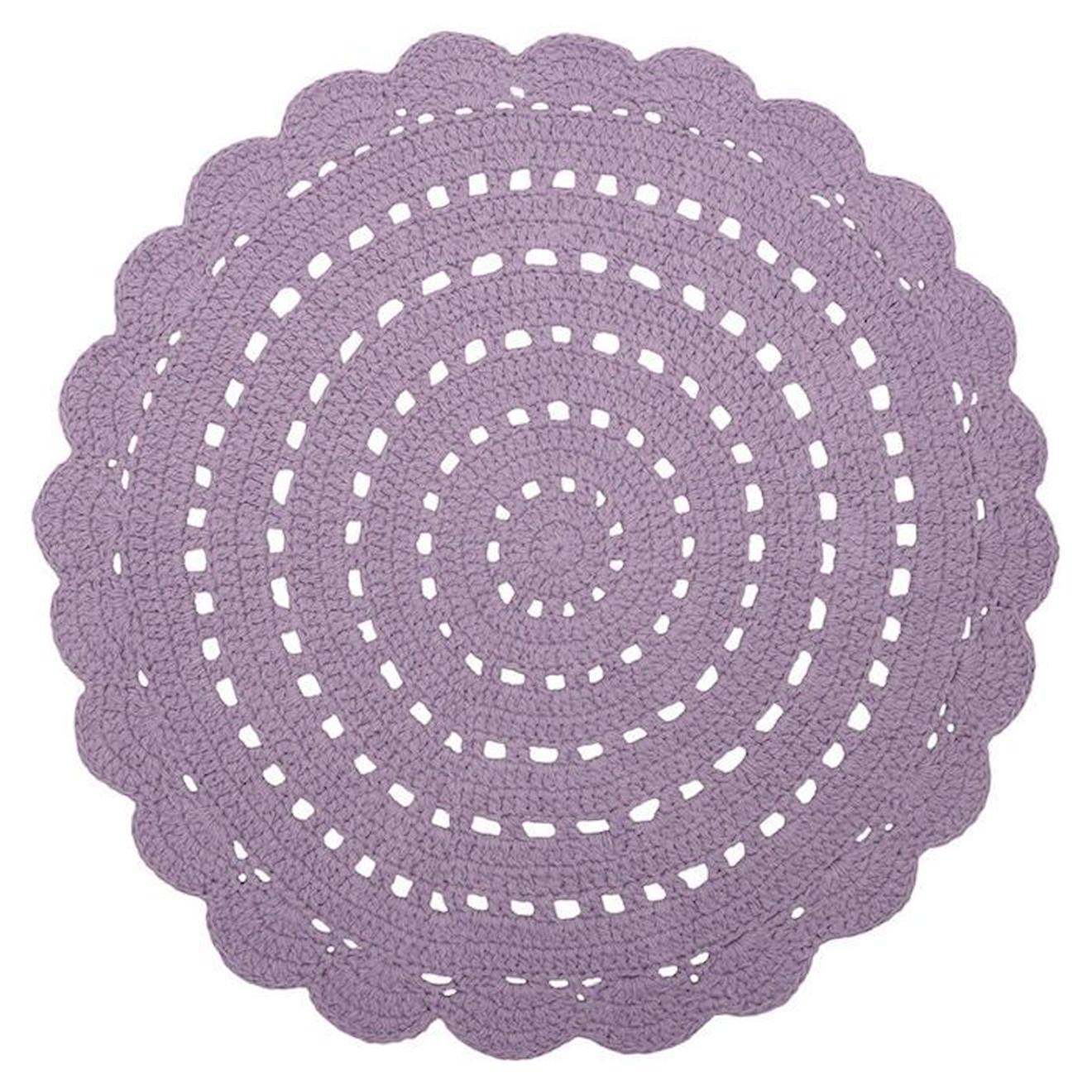 Tapis Rond Alma Mauve - Nattiot - Coton Violet