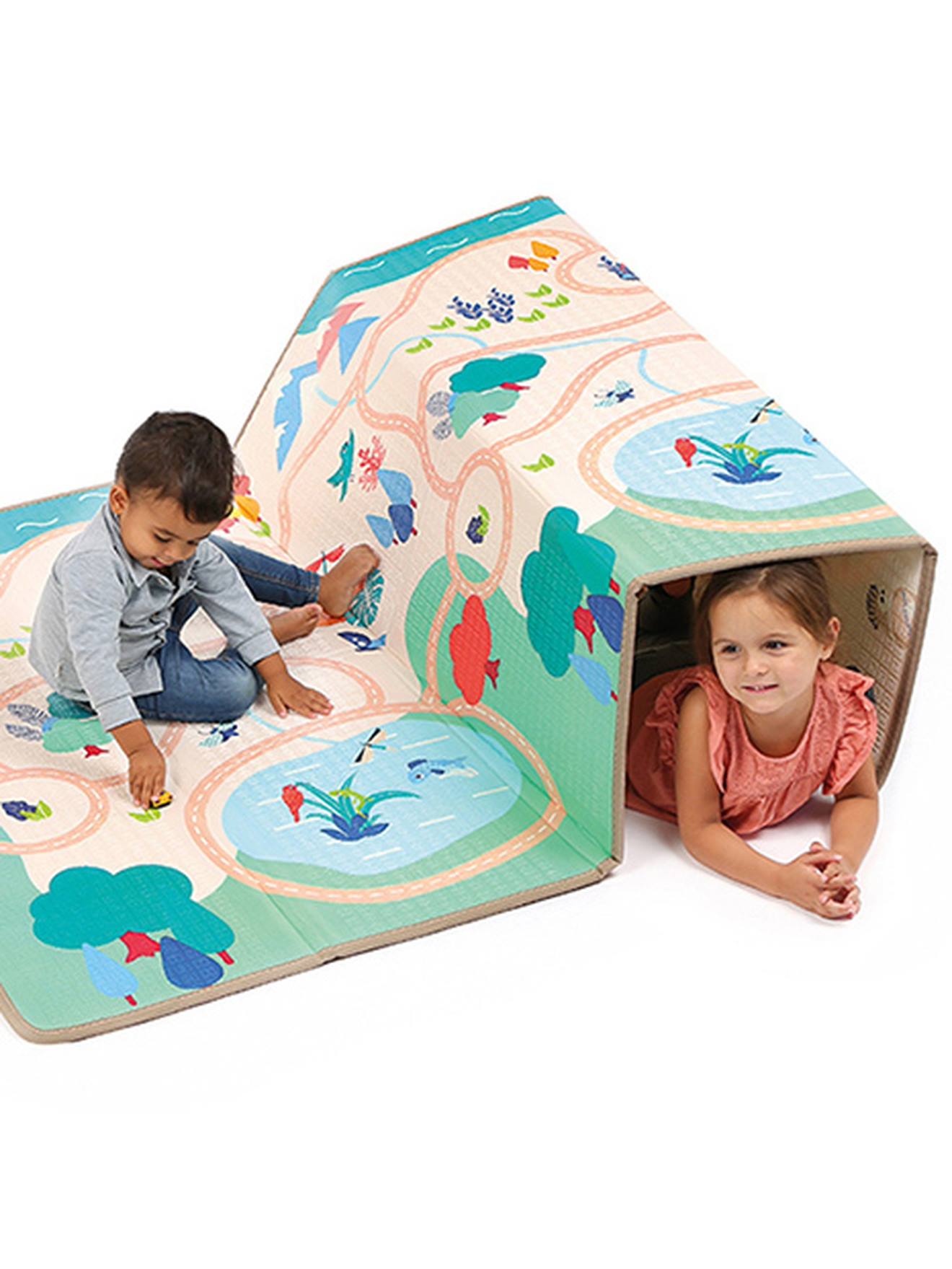Grand tapis pliable réversible - beige