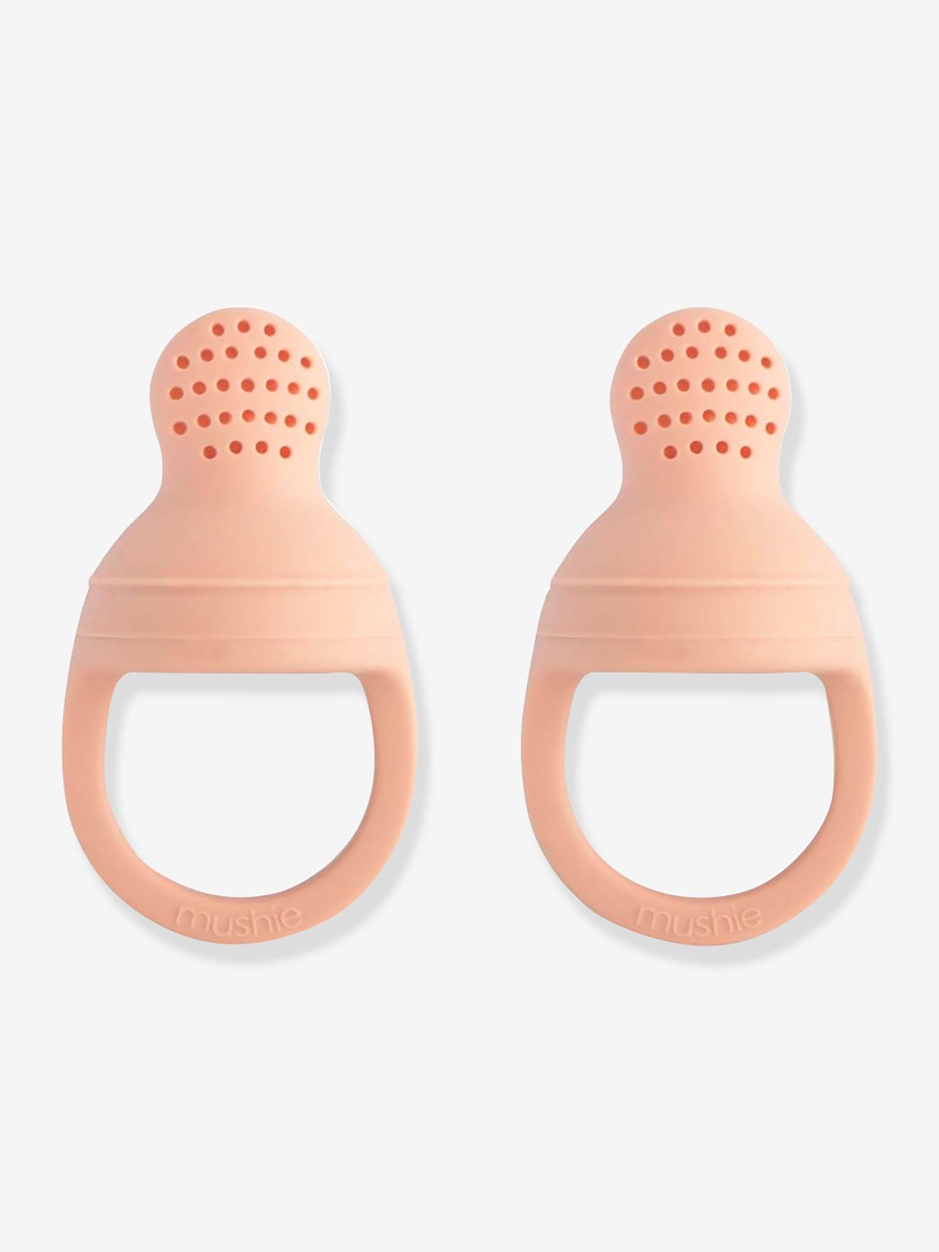 Lot de 2 sucettes grignoteuses - en silicone rose (Mushie) - Image 2