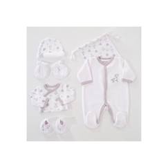 -Trousseau de naissance - TROIS KILOS SEPT - Mixte - Blanc - Pyjama en velours - Ensemble de 6 pièces