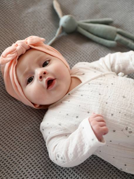 Chapeau façon foulard noué uni bébé fille rose+rose poudré 7 - vertbaudet enfant 