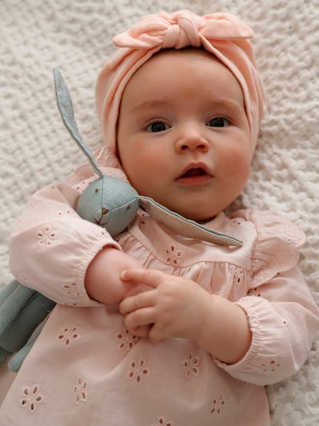 Chapeau façon foulard noué uni bébé fille rose+rose poudré 3 - vertbaudet enfant 