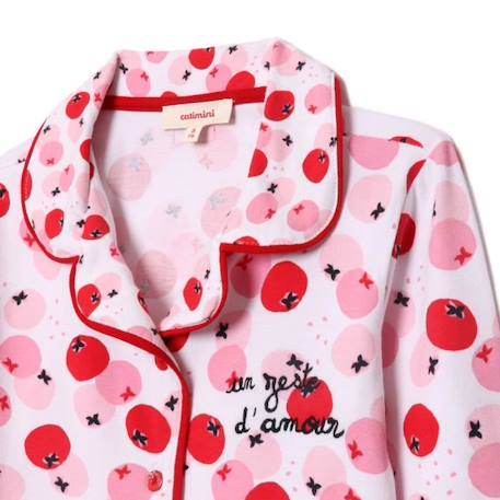Pyjama long un zeste d'amour - Ensemble chemise et pantalon - 95% Coton - 5% Elasthanne - Rose ROSE 4 - vertbaudet enfant 