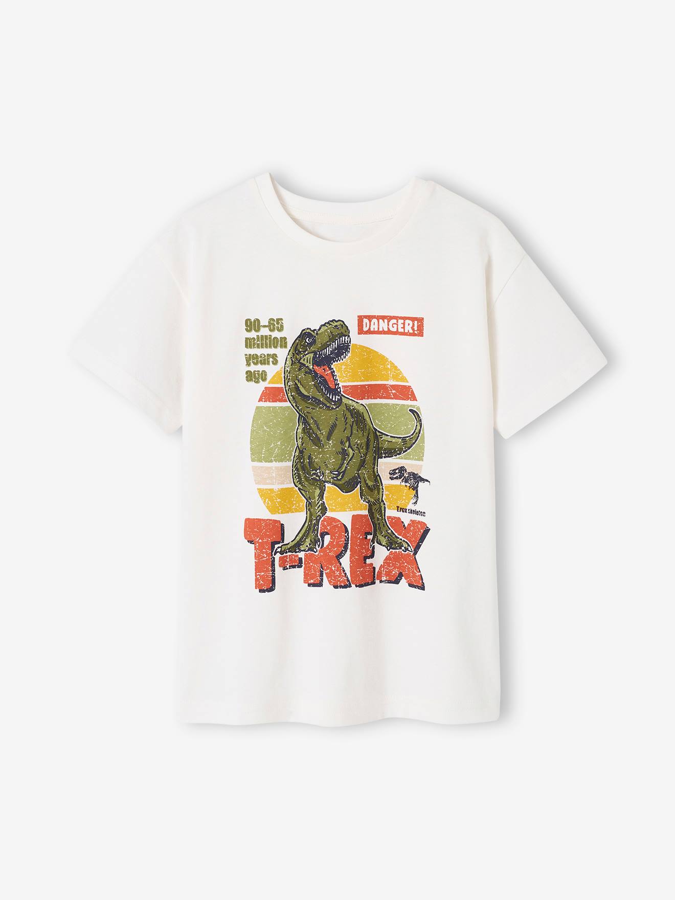 Tee-shirt dinosaure garçon écru