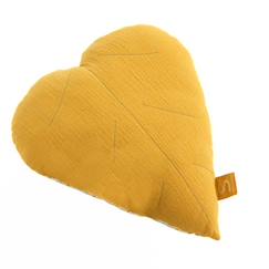 -Coussin déco 30x30cm en coton jaune