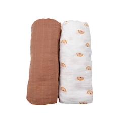 Linge de maison et décoration-Linge de lit bébé-Drap-housse-Lot de 2 draps housse 65x130 cm en coton bio