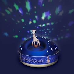 Linge de maison et décoration-Décoration-Luminaire-Veilleuse Projecteur d'Etoiles Musical Sophie La Girafe - TROUSSELIER - Ø12cm - Bleu - Piles
