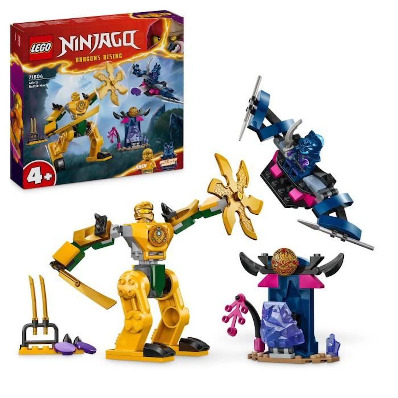Lego® 71804 Ninjago Le Robot De Combat D’arin, Jouet Ninja Avec Figurines D'arin Avec Mini-katana Et