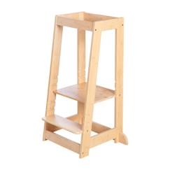 Chambre et rangement-Chambre-Chaise, tabouret, fauteuil-Tour d'Apprentissage Montessori - ROBA - Bambou - Réglable en Hauteur - Supporte 80 kg