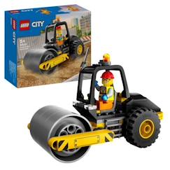 Jouet-LEGO® 60401 City Le Rouleau Compresseur de Chantier, Maquette de Jouet de Camion avec Minifigurines d'Ouvrier