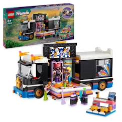 -LEGO® 42619 Friends Le Tourbus de la Star de la Pop, Jouet Musical avec 4 Mini-Poupées, Cadeau pour Enfants Dès 8 Ans