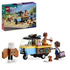 Jouet-LEGO® 42606 Friends Le Chariot de Pâtisseries Mobile, Jouet Éducatif avec Figurines Aliya, Jules et le Chien Aira