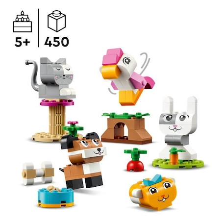 LEGO® 11034 Classic Les Animaux de Compagnie Créatifs, Jouet avec Animaux, Modèle Chien, Chat, Lapin, Hamster et Oiseau JAUNE 2 - vertbaudet enfant 