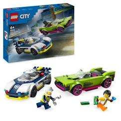 LEGO® 60415 City La Course-Poursuite entre la Voiture de Police et la Super Voiture, Jouet avec Minifigurines, Cadeau Enfants  - vertbaudet enfant