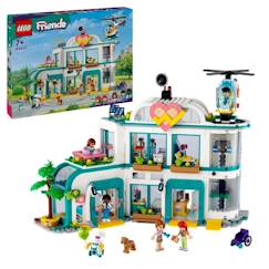 Jouet-LEGO® 42621 Friends L’Hôpital de Heartlake City, Jouet avec Hélicoptère et Figurines incluant Autumn et un Chien