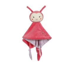 -Carré Doudou - Bamboo - Coccinelle - 24 cm - Rose - Peluche douce pour bébé