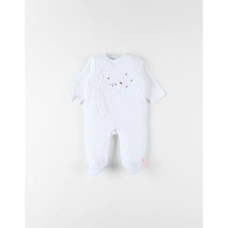 Bébé-Pyjama 1 pièce cerf en velours blanc