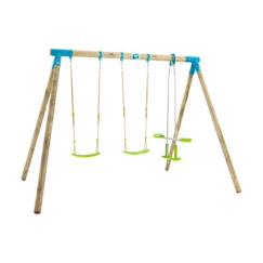 Jouet-Jeux de plein air-Portique jacobée tp toys 2 balancoires / vis-a-vis / kit d'ancrage h.243 cm