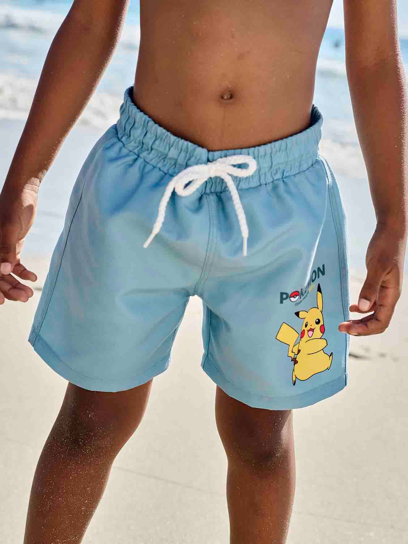 Maillot de bain shorty boxer slip enfant Pokémon rouge