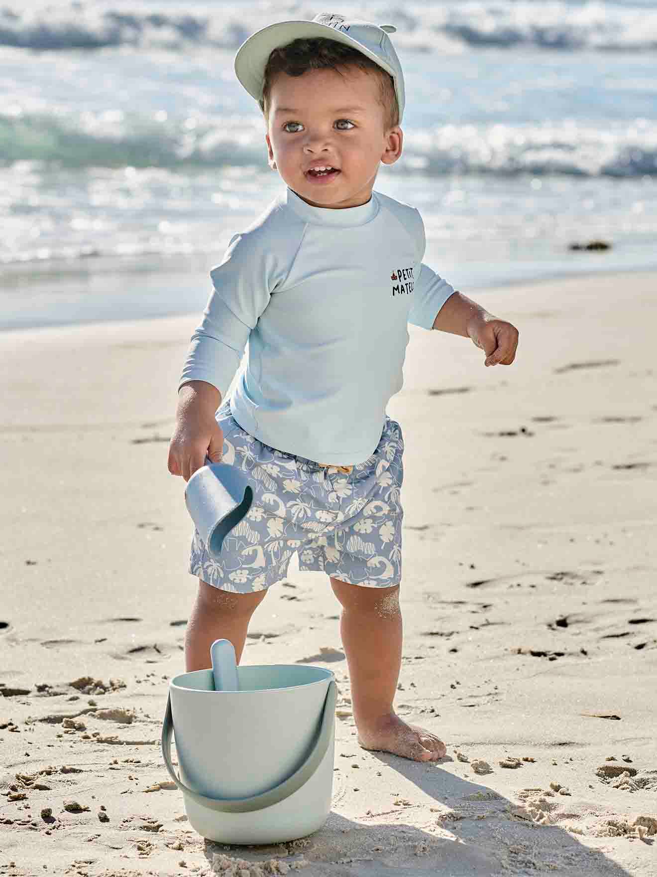 T-shirt de bain anti-UV garçon petit matelot bleu ciel