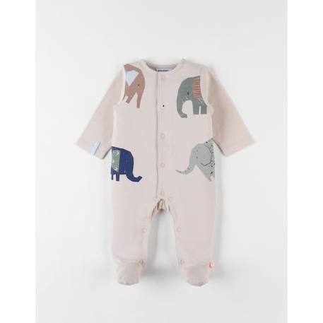 Bébé-Pyjama 1 pièce éléphants en jersey sable