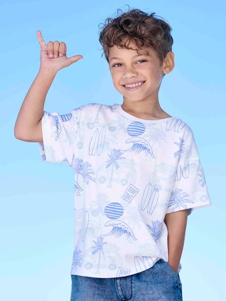 Garçon-Tee-shirt motifs graphiques vacances garçon