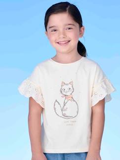 Tee-shirt romantique en coton bio fille  - vertbaudet enfant