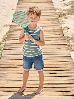 Bermuda garçon denim effet molleton facile à enfiler  - vertbaudet enfant