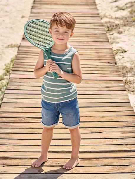 Garçon-Bermuda garçon denim effet molleton facile à enfiler