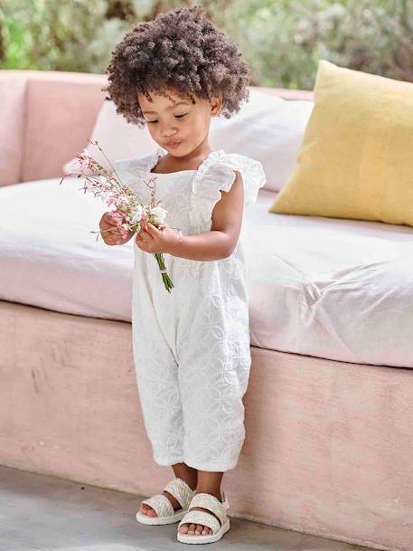 Combinaison bébé brodée cérémonie écru 1 - vertbaudet enfant 