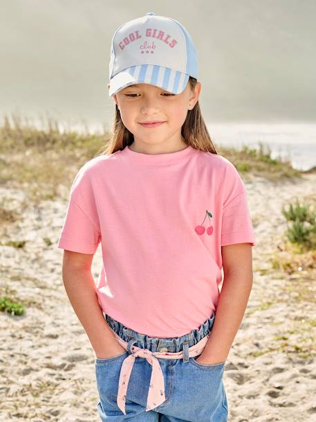 Fille-T-shirt, sous-pull-Tee-shirt fille motif poitrine manches courtes 
