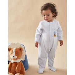 Pyjama 1 pièce en velours brodé rhino & éléphant  - vertbaudet enfant