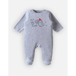 Bébé-Pyjama, surpyjama-Pyjama 1 pièce Noël en velours imprimé renard/hiboux