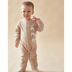 Pyjama 1 pièce en velours broderie tigre  - vertbaudet enfant