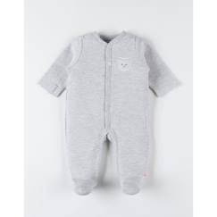 -Pyjama dors-bien - Noukie's - Coton gris - Ouverture devant - Élastique cheville - Attache doudou