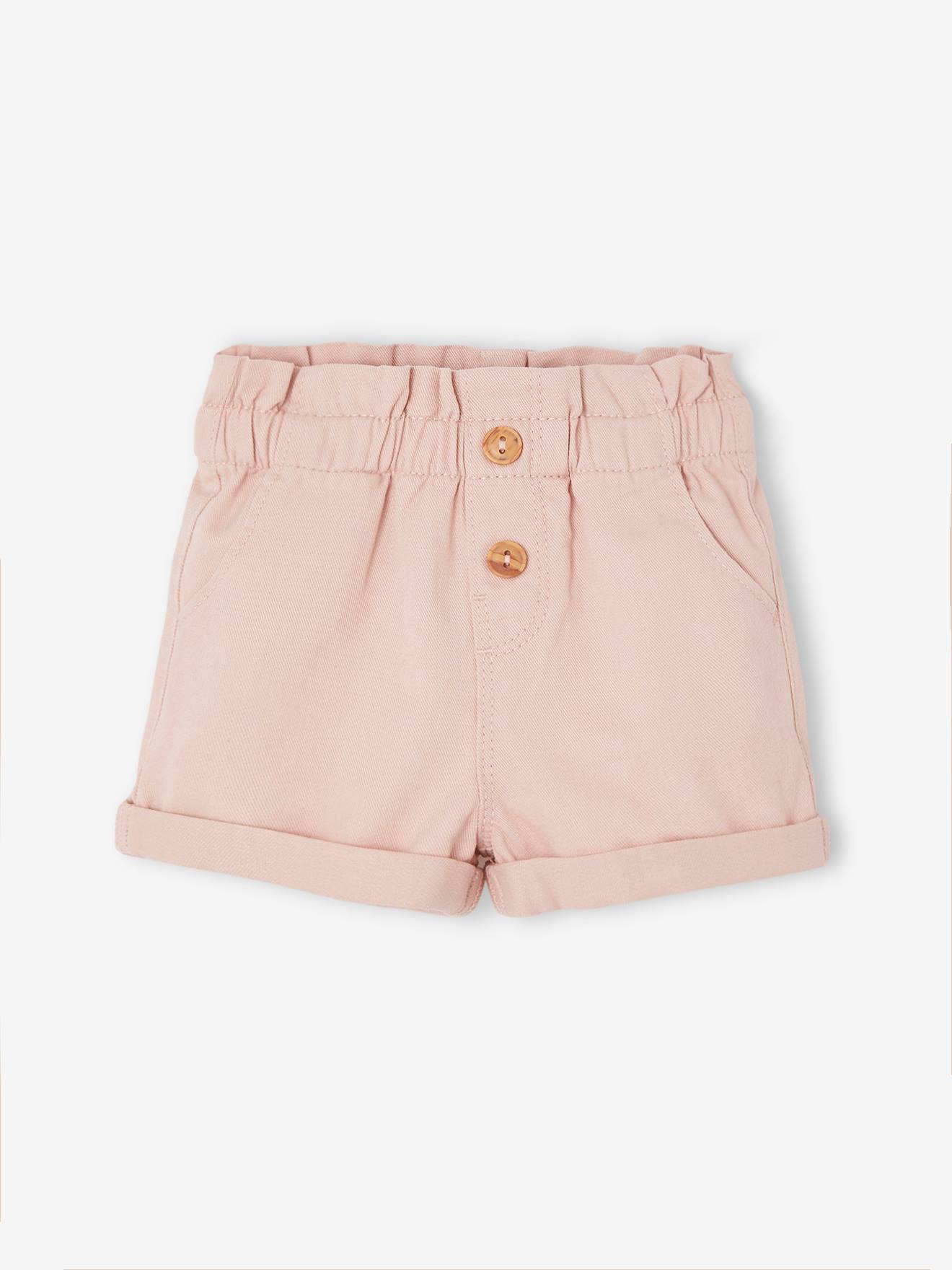 Short taille élastiquée bébé rose pâle