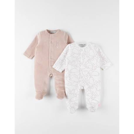 Bébé-Set de 2 pyjamas dors-bien en velours