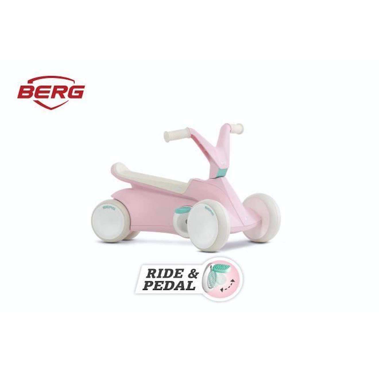 Kart À Pédales - Berg - Go² Pink - Pour Enfants De 10 À 30 Mois - Pliable Et Sécurisé Rose