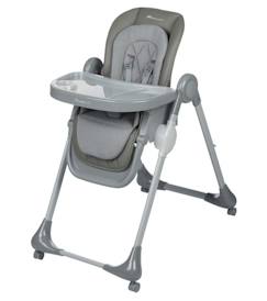 Puériculture-Chaise haute, réhausseur-BEBECONFORT OLEA Chaise haute bébé, évolutive, multi-positions; de la naissance à 3 ans (15 kg), Mineral Gray