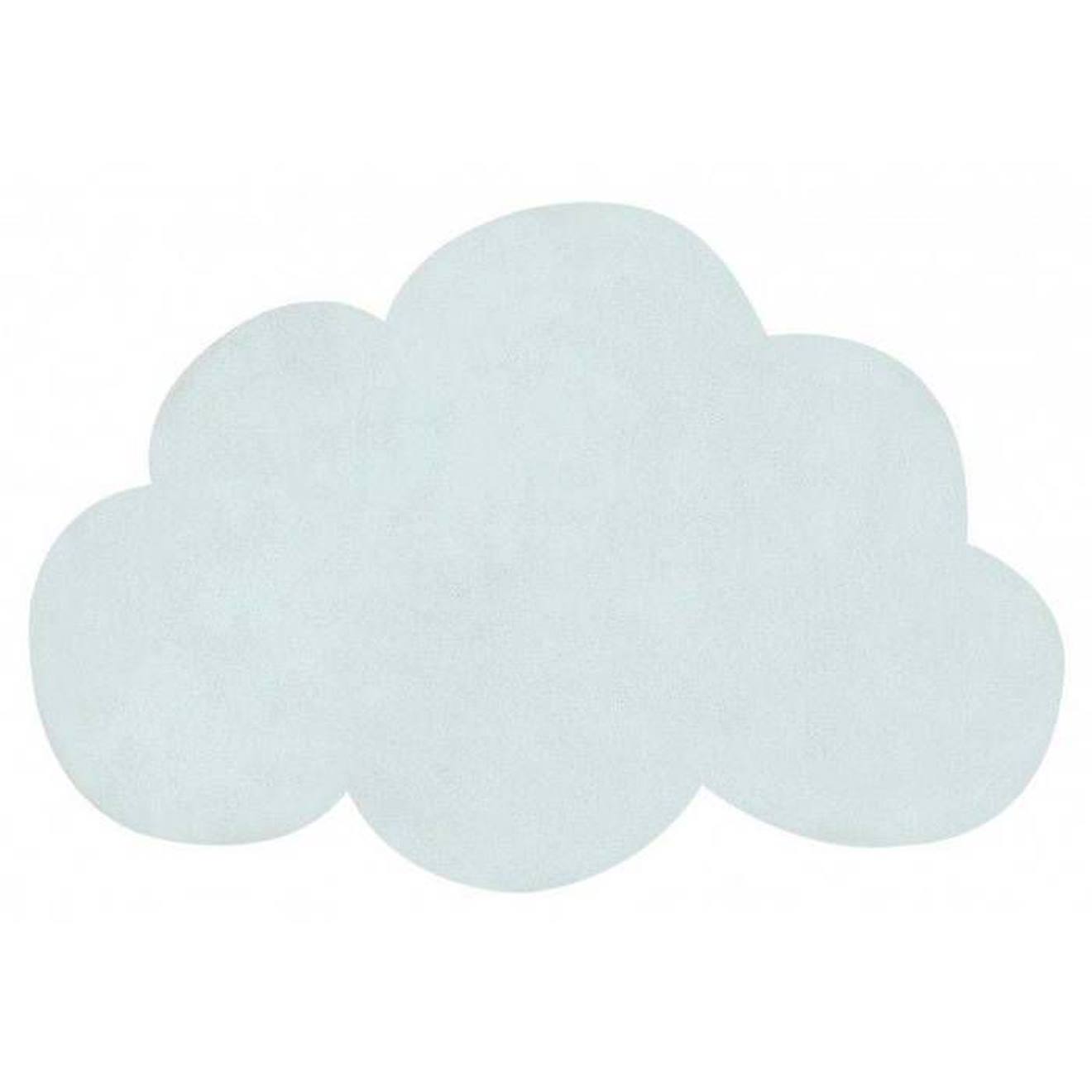 Tapis Coton Forme Nuage (morning Mist) Par Lilipinso - 67 X 100 C Bleu
