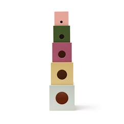 Cubes bois à empiler Edvin - 5 pcs - Couleurs - Kids Concept  - vertbaudet enfant