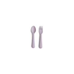 Puériculture-Cuillère et fourchette bébé Violet - Apprentissage repas - Mushie