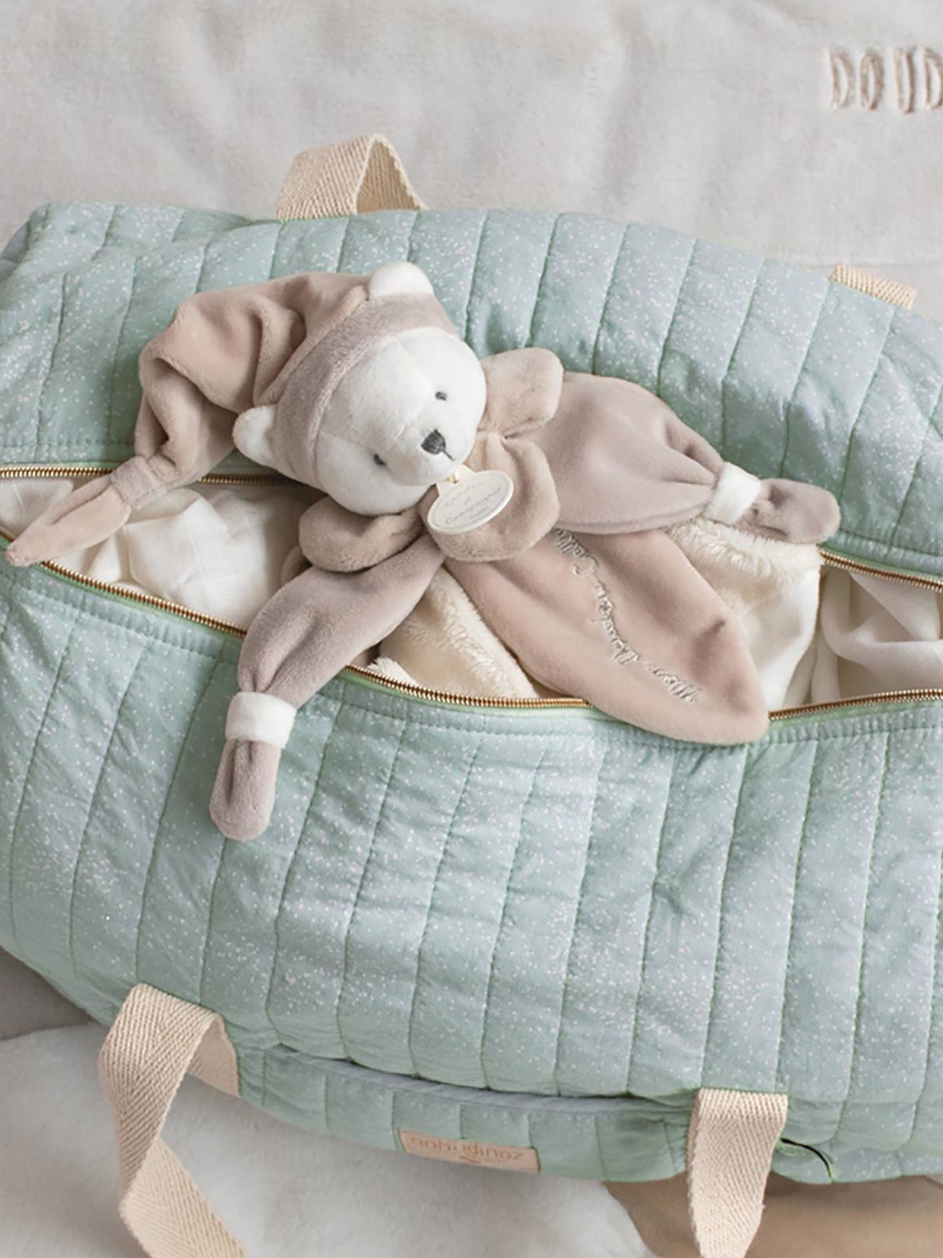 Doudou carré ours 24cm collector - DOUDOU ET COMPAGNIE taupe (Doudou Et Compagnie) - Image 1