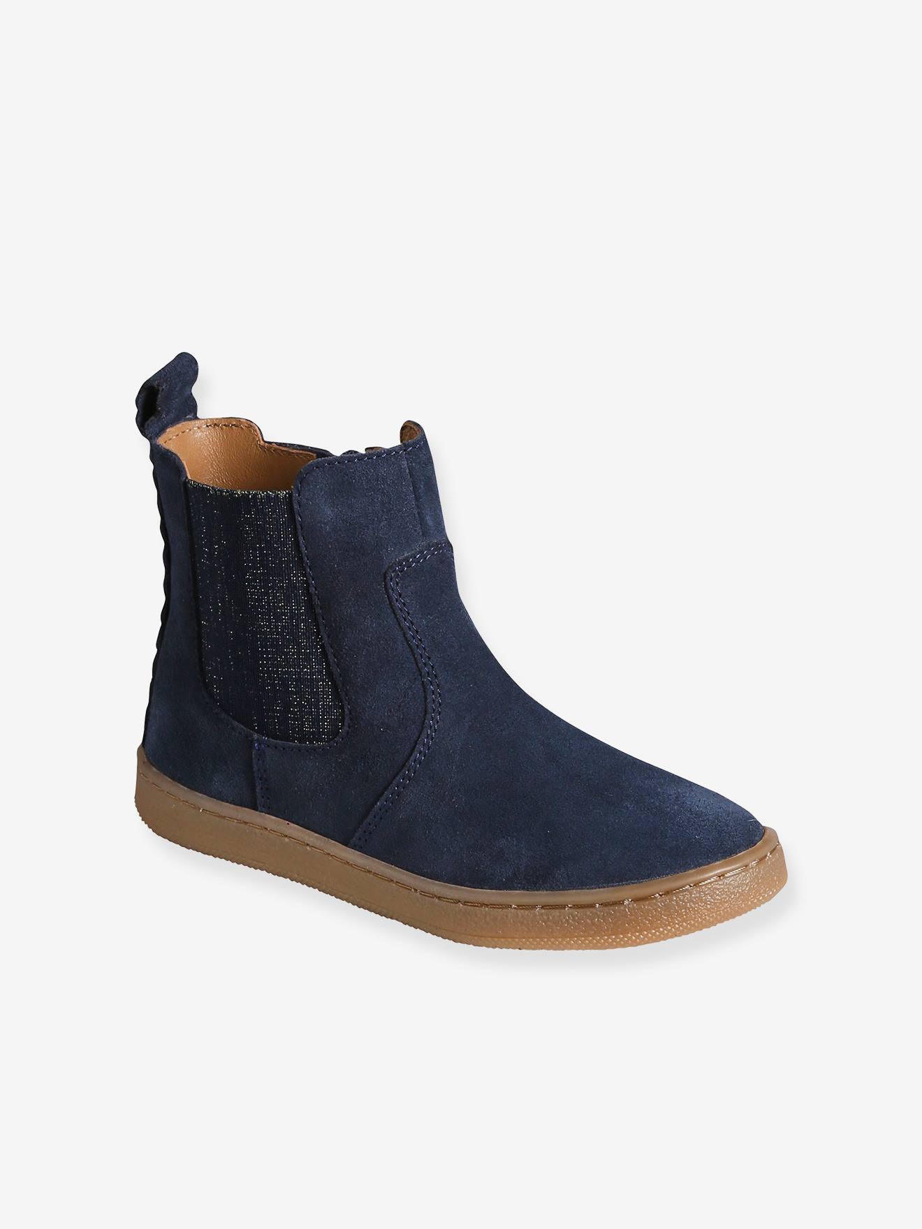 Boots fille cuir zippes marine 47 €
