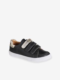 Chaussures-Chaussures fille 23-38-Baskets, tennis-Baskets enfant fille en cuir à scratchs