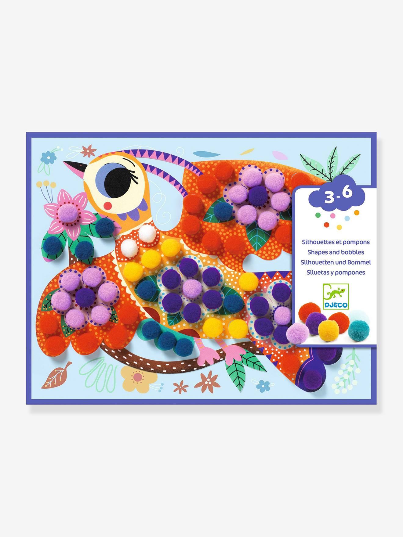 Coffret de collage Silhouettes et pompons - panachés