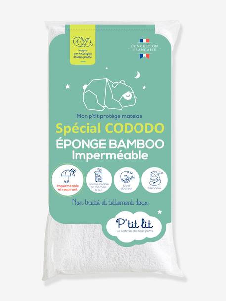 P'Tit Lit - Alèse imperméable Bamboo non traitée spéciale CODODO P'TIT LIT blanc