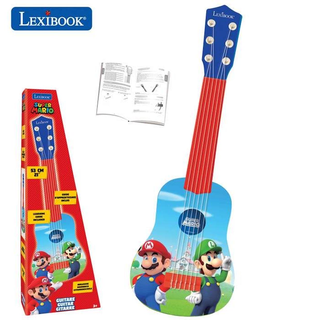 Lexibook - Ma Première Guitare Super Mario - 53 Cm - Guide D'apprentissage Inclus Bleu