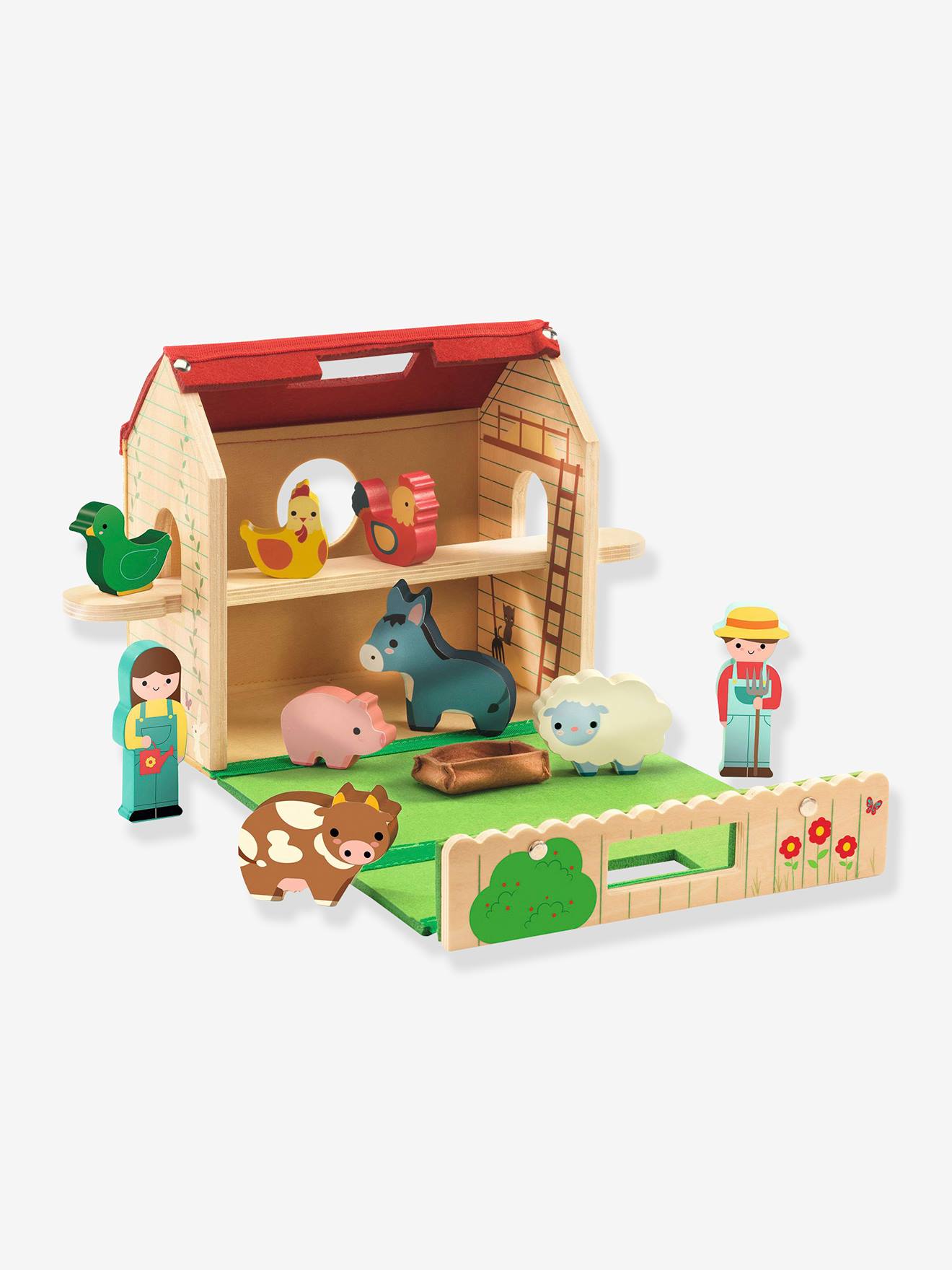 Softi Farm ferme en bois - multicolore